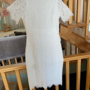 White Lace Lulus midi dress NWT